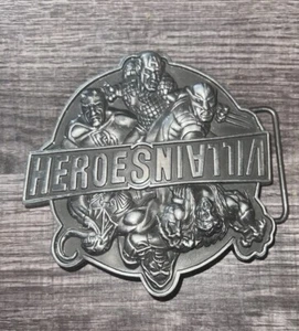 2009 MARVEL Comic HEROES VS VILLAINS Brass BELT BUCKLE Nickel Silver Color E.C. - Picture 1 of 7