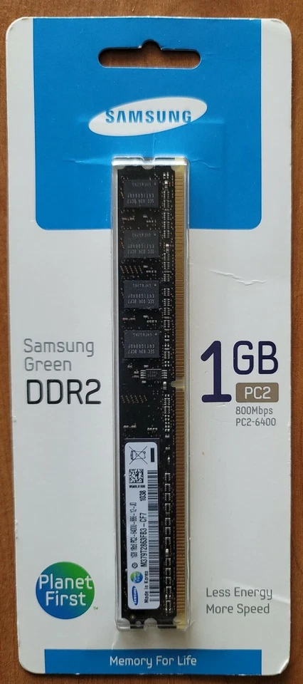 Samsung PC2-6400 1 GB DIMM 800 MHz DDR2 SDRAM Memory (2V2V1G4US) - Image 1 of 2