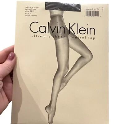 Calvin Klein Ultimate Sheer Control Top Pantyhose Style 981 Size C SMOKE - Image 1 of 4