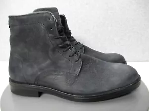 Bullboxer Lace/Zip Ankle Chukka Boots Black Leather Mens Sz 10 - Picture 1 of 11