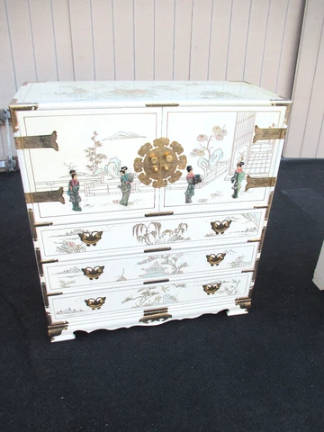 63977   Oriental High Chest Dresser Cabinet Cover