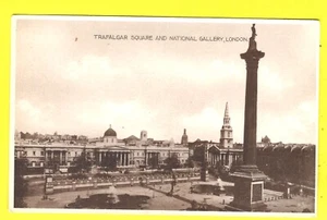 UK VINTAGE POSTCARD TRAFALGAR SQUARE & NATIONAL GALLERY LONDON ! - Picture 1 of 2