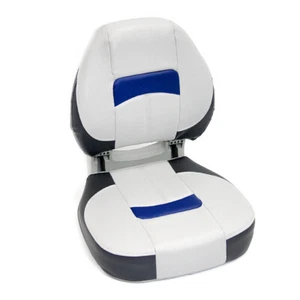 MARINE PRO FOLDING BOAT SEAT - GREY/CHARCOAL/BLUE (75195GCB) yacht fishing rib - Picture 1 of 3