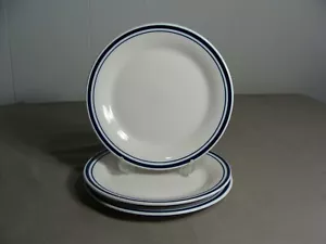 3 Insalatiere Totalmente Oggi 7 1/8" Bianco con Anelli Blu - Foto 1 di 3