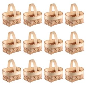 Wood Chip Basket Wicker for Party Favors Small Woven Baskets Baby - Picture 1 of 12