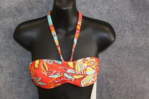 BIKINI PARTE SUPERIOR BANDEAU TALLA 36 DE ESPRIT NARANJA ESTAMPADO ESPUMA CESTA - Imagen 1 de 1