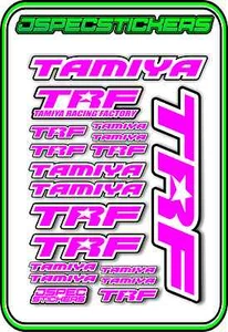 TRF TAMIYA RC STICKER REMOTE CONTROL STICKERS 418 RACING MODEL A5 R/C PINK WHITE - Picture 1 of 8