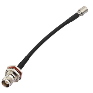 QMA MALE Plug to TNC Female BULKHEAD Adapter Cable Coaxial Pigtail KSR195 3ft 1m - Picture 1 of 5