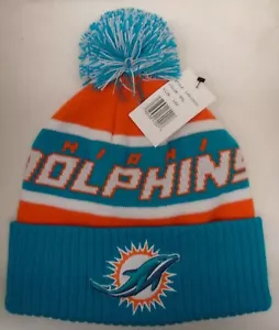 Miami Dolphins Men's Starter Legacy Knit Pom Knit Beanie Cap - Picture 1 of 3