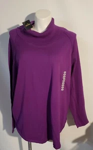 Jeanne Pierre Womens Plus Size 3X Lightweight Cotton Turtleneck Sweater Purple - Picture 1 of 5