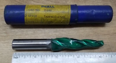 DOALL D-690 5-D-9 Tapered End Mill 5° per Side 0.24″ Small End-1/2 Shank 3 Flute - Image 1 of 4