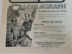 1904 Calculagraph Geschäftsmaschine Vaterzeit Vintage Anzeige - Bild 1 von 1