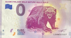 BILLET 0 EURO SOUVENIR TOURISTIQUE SUOMI FINLAND WILD NATURE GULO GULO 2019-2 - Bild 1 von 1