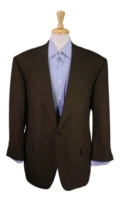 Adrian Jules Miller Brothers Bespoke Brown/Black Plaid 100% Cashmere Blazer 46S - Image 1 of 4