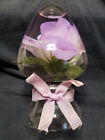 Vintage Purple Flower in Egg Shape Pedestal Paperweight 6