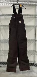 Carhartt Men's Loose Fit Washed Duck Insulated Bib Overall SIZE L - Picture 1 of 4