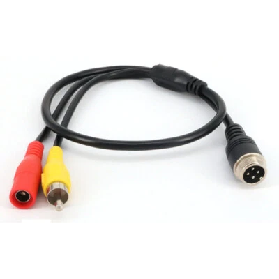 4 Pin Aviation Head Male to DC Female RCA Male AV Adapter Cable for CCTV Camera - Image 1 of 4