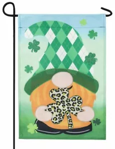 Sackleinen Saint Patrick's Wichtel Deko Garten Flagge - Bild 1 von 1
