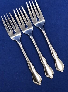 3 Oneidacraft Deluxe CHATEAU SALAD FORK Forks Lot Stainless Flatware - Picture 1 of 8