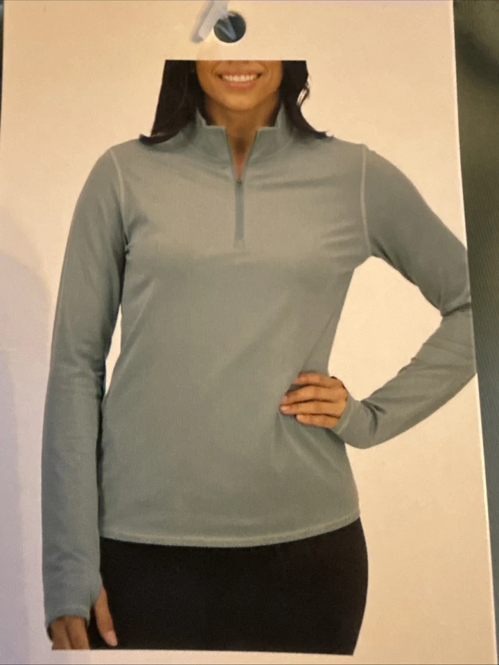 Soybu Women’s Long Sleeve 1/4 Zip Active Top Green Size S