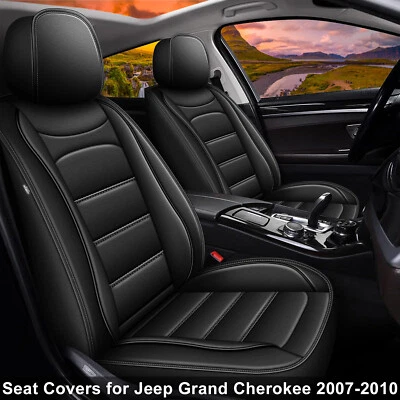 Car Seat Covers PU Leather Full Set Custom Fit for Jeep Grand Cherokee 2007-2010 Foto 1 de 4