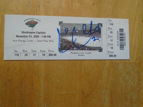 Cal Clutterbuck   Autographed  1st NHL Goal Ticket   (Minnesota Wild) Cover