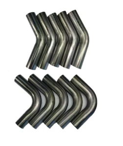 Kit of 10, 1 3/8"Inch Mandrel Bends Exhaust Pipe Mild Steel 5 X 45 & 5 X 90 Deg - Picture 1 of 3