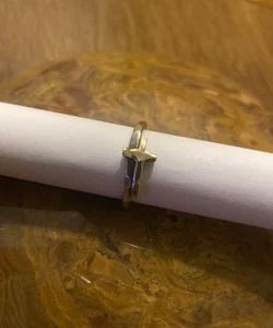 Retired Silpada 925 Sterling Silver Hammered 9K Gold Cross Ring Size 6 (R76) - Picture 1 of 7