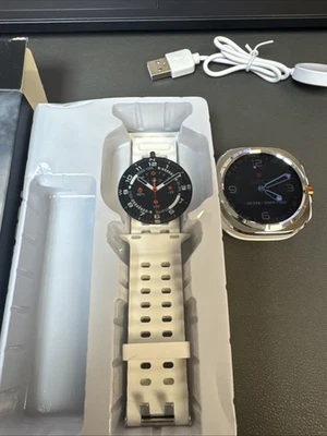 Laxasfit GT7 ULTRA ProSmart Watch HD Bluetooth White and Silver - Image 1 of 4