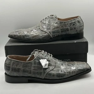 NUEVO Zapatos de Vestir David Eden Para Hombres Cuero de Cocodrilo Gris Talla 13 - Imagen 1 de 10