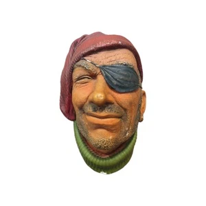 Vintage Bossons Heads Chalkware England Pirate One Eye Patch Wall Art Sculpture - Picture 1 of 3