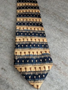 Vintage Raphael Mens Neck Tie Yellow Blue Floral Design - Picture 1 of 7