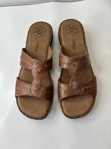 Airstep Side Sandalen Damengröße 7,5 M Leder Slipper braun - Bild 1 von 9