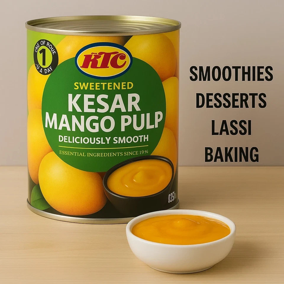 KTC Kesar Mango Pulp 850g Packung | Rich & Sweet Mango Püree | Authentic Taste - Bild 1 von 1