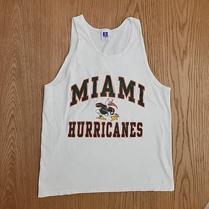 Camiseta sin mangas University of Miami Hurricanes talla mediana blanca estilo vintage - Imagen 1 de 8