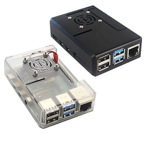 Fit For Raspberry Pi 4B Case Enclosure Box With Cooling Fan Aluminum Heat Sinks - Picture 1 of 11