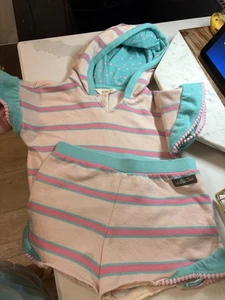 Matilda Jane Enchanted Garden Hoodie Party Terry Hooded Ruffle Short Set size 4 - Picture 1 of 5