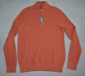 Michael Kors Men's Textured Quarter-Zip Sweater Color Faded Burnt Orange M Slim - Picture 1 of 9