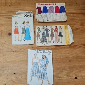 4 Vintage (3 x 70s 1 xRetro 80s) Sewing Patterns Dresses and Skirts, Mixed Sizes - Picture 1 of 19