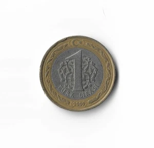 2009 Turkey - 1 Lira - 452 - BiMetallic - 8.2g - Picture 1 of 2