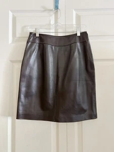 Escada Damen Leder Braun Bleistiftrock EU 36 Small - Bild 1 von 5