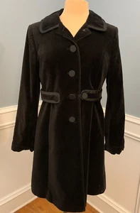 Ann Taylor Peacoat Womens Size 6 Velour Single Breasted Satin Buttons - Picture 1 of 9