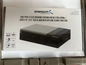 SABRENT USB Type-C Lay Flat Docking Station for M.2 PCIe NVMe + SATA 2.5'"/3.5" - Picture 1 of 5