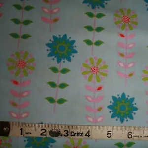 FOREST FRIENDS Flowers in Blue, Camelot Cotton Quilting Fabric By The HALF YARD - Picture 1 of 1