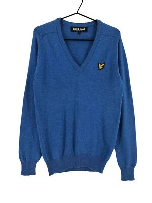 Suéter LYLE&SCOTT Cuello en V Azul 100% Lana Mujer Talla S Foto 1 de 4