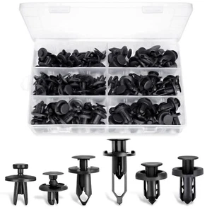 Tornillos De Plasticos Para Carros Auto Clip Remaches Plasticos102 Set Negro - Foto 1 di 6