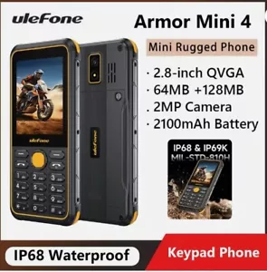 Ulefone Armor Mini 4 4G Rugged Phone 2.8 inch Unisoc T117 64MB+128MB 2MP 2100mAh - Picture 1 of 6