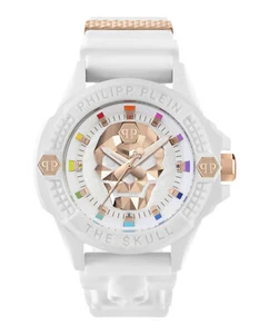 Philipp Plein Mens The $kull White 44mm Strap Fashion Watch - Picture 1 of 5