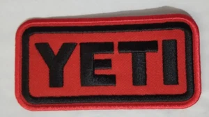 Embroidered YETI Patch approx 2X3.75" iron or sew red-black - Picture 1 of 2