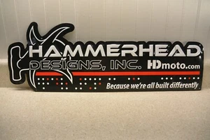 Hammer Head Designs Metal Shop Sign Black Hammerhead Motocrorss Dirt Bike - Picture 1 of 8